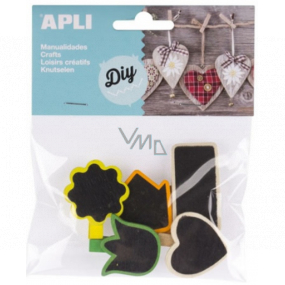 Apli Wooden pegs with a label with a colored edge of 5 pieces