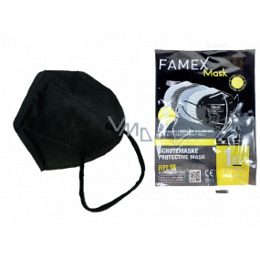 Famex Respirator oral protective 5-layer FFP2 face mask black 1 piece