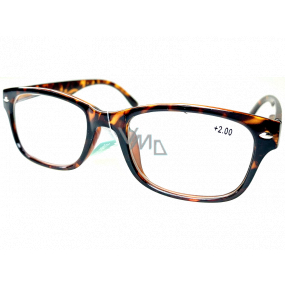 Berkeley Reading glasses +2 plastic brown tiger 1 piece MC2197