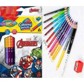 Colorino Triangular Pastel Pencils Marvel Avengers Double-Sided 24 Colors
