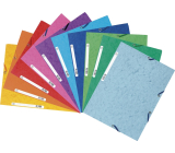 Exacompta File Folders with Elastic Band and Label A4 Maxi, Pressboard, 1 Piece, Assorted 10 Colors