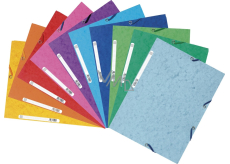 Exacompta File folders with rubber band and label A4 maxi, overprinted, 1 piece, mix of 10 colors