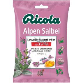 Ricola Salbei - Sage Swiss herbal candy without sugar with vitamin C from 13 herbs, against inflammation of the oral cavity, fever and hoarseness 75 g