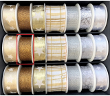 Nekupto Fabric Christmas ribbon Golden cobweb 25 mm x 2.5 m
