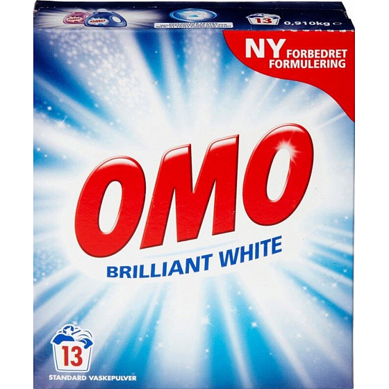 Omo Brilliant White washing powder, white 13 doses 0,91 kg