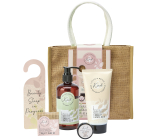 Sunkissed Blockbuster 95% Natural Kind shower gel 280 ml + body lotion 200 ml + bath salt 50 g + lip balm 10 g + door tag + jute bag, cosmetic set for women