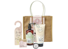 Sunkissed Blockbuster 95% Natural Kind shower gel 280 ml + body lotion 200 ml + bath salt 50 g + lip balm 10 g + door tag + jute bag, cosmetic set for women