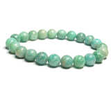 Amazonite bracelet elastic natural stone, ball 8 mm / 16 - 17 cm, stone of hope