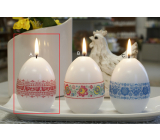 Lima Decorative candle Slovak pattern red stripe egg 60 x 90 mm 1 piece