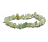 Serpentine bracelet elastic chopped natural stone 19 cm, healers stone