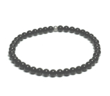 Tourmaline / Skoryl bracelet elastic natural stone, ball 4 mm / 16 - 17 cm, guardian of good mood