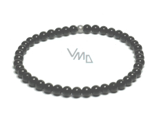 Tourmaline / Skoryl bracelet elastic natural stone, ball 4 mm / 16 - 17 cm, guardian of good mood