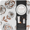 Grace Cole Rose & Geranium body cream 50 ml + hand cream 50 ml + bath foam 50 ml + sparkling ball 25 g + tin box, cosmetic set for women
