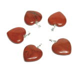 Jasper Red Heart Pendant natural stone 20 mm, full care stone