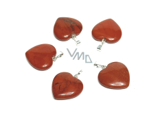 Jasper Red Heart Pendant natural stone 20 mm, full care stone