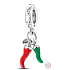 Sterling silver 925 Chilli pepper - for lovers of good cuisine, 2in1 pendant for bracelet, food and drink