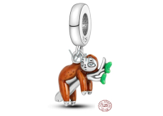 Charm Sterling silver 925 Sloth, animal bracelet pendant