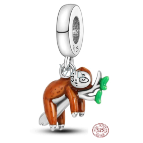 Charm Sterling silver 925 Sloth, animal bracelet pendant
