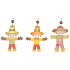 Scarecrows for hanging wood 9 cm 3 pieces