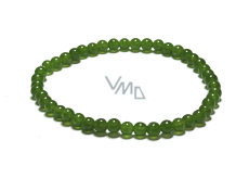 Jade Taiwan elastic bracelet made of natural stone, 4 mm bead / 16-17 cm, stone of tranquility