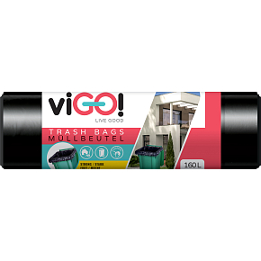 viGO trash bags, 28 µ, 90 × 110 cm, 160 l, 10 pcs