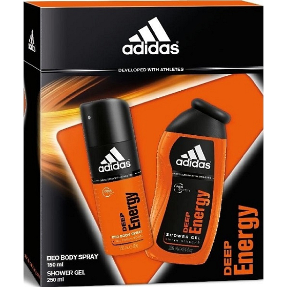 Adidas Deep Energy deodorant spray 150 ml + shower gel 250 ml, cosmetic set