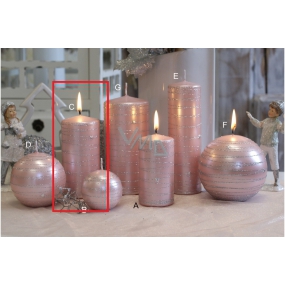 Lima Galaxy candle pink cylinder 60 x 120 mm 1 piece