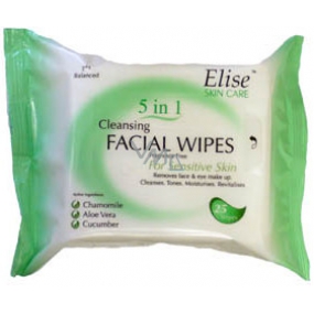 Elise Sensitive 5in1 Make-up moisturizing wipes for sensitive skin green 25 pieces