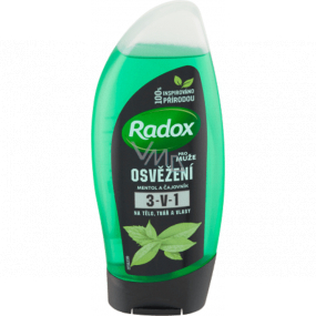 Radox Men Refreshment Menthol and Tea Tree 3in1 shower gel for body, face and shampoo for men 250 ml