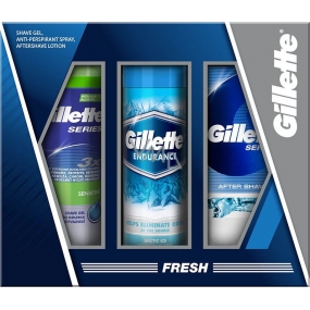 Gillette Series Arctic Ice aftershave 100 ml + Arctic Ice antiperspirant spray 150 ml + Series Sensitive shaving gel 200 ml, cosmetic set for men