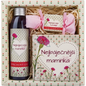 Bohemia Gifts For Mom shower gel 200 ml + handmade soap 30 g + decorative tile 10 x 10 cm, cosmetic set