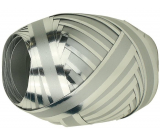Nekupto Ball Luxury silver with shiny ribbon 1 cm x 10 m