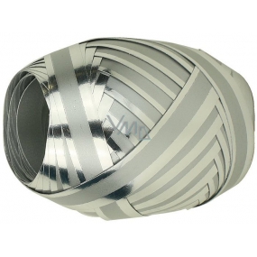 Nekupto Ball Luxury silver with shiny ribbon 1 cm x 10 m