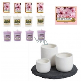 Yankee Candle Votive candle 49 g 12 pieces + tea candle 1 package + Harmony set of candlesticks, gift set