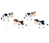 Spotted cow pick 7.5 cm + skewer 1 piece