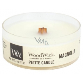 WoodWick Magnolia - Magnolia scented candle with wooden wick petite 31 g