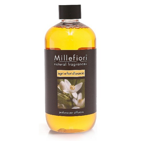 Millefiori Milano Natural Legni and Fiori d'Arancio - Wood and Orange flowers Refill diffuser for incense stalks 500 ml