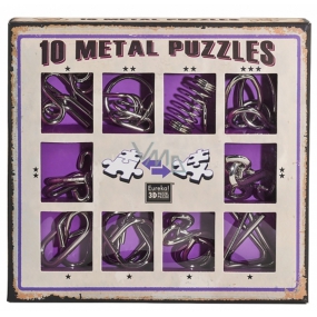 Albi Set of 10 metal puzzles purple, age 7+