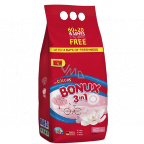 Bonux Color Pure Magnolia 3 in 1 washing powder for colored laundry 60 + 20 doses of 6 kg