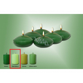 Lima Floating lens candle light green 50 x 25 mm 6 pieces