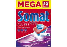 Somat All In 1 8 Actions dishwasher tablets with citric acid strength for clean and radiant dishes 80 pieces