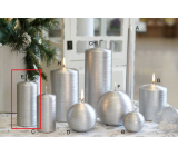 Lima Alfa candle silver cylinder 60 x 120 mm 1 piece