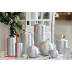 Lima Alfa candle silver cylinder 60 x 120 mm 1 piece