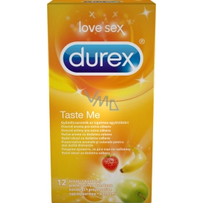 Durex Taste Me colored condom with knurled surface nominal width: 53 mm 12 pieces