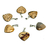 Jasper picture heart pendant natural stone 15 mm, stone of positive energy