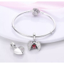 Sterling silver 925 Pawprints on my heart, heart pendant on pet bracelet