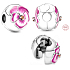 Charm Sterling silver 925 Pansy pink, stopper, clip bead for bracelet nature