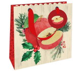 Nekupto Gift paper bag luxury 18 x 16 cm Christmas apples