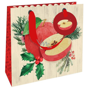 Nekupto Gift paper bag luxury 18 x 16 cm Christmas apples