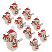 Snowmen red on peg 4 cm 9 pieces